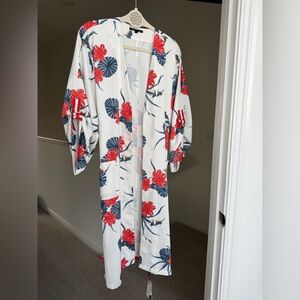A/X Armani Exchange White Floral Kimono Jacket